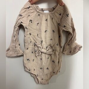 Beige Floral Girl’s One Piece - 18 months